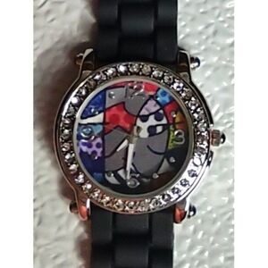 Geneva Watch Dark Gray Rubber Strap NWOT Great Gift